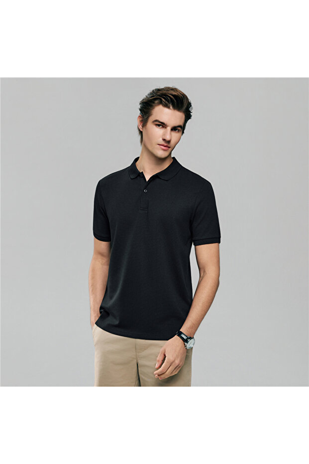 Men's Slim Waffle Knit Premium Polo - 1