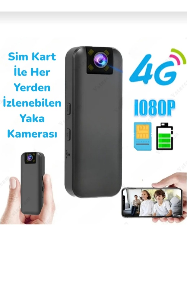 R market Sim Kartlı Yaka kamerası Uzaktan İzlenebilir Ses Ve Görüntü Kayıt Canlı Takip Kamerası