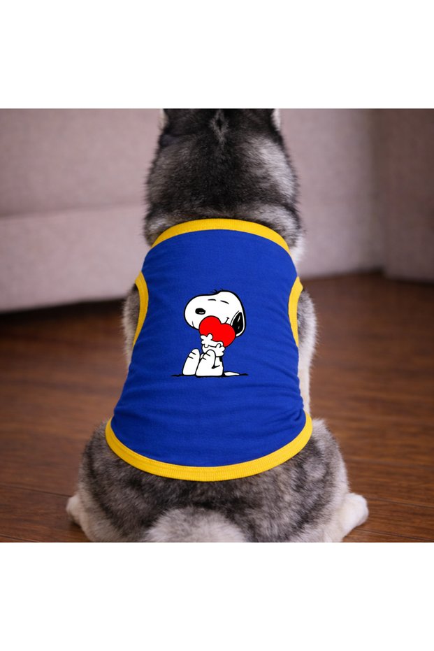 Blue Heart Dog Tshirt Dog Outfit (100% Cotton Combed Cotton) Small and Large Breeds