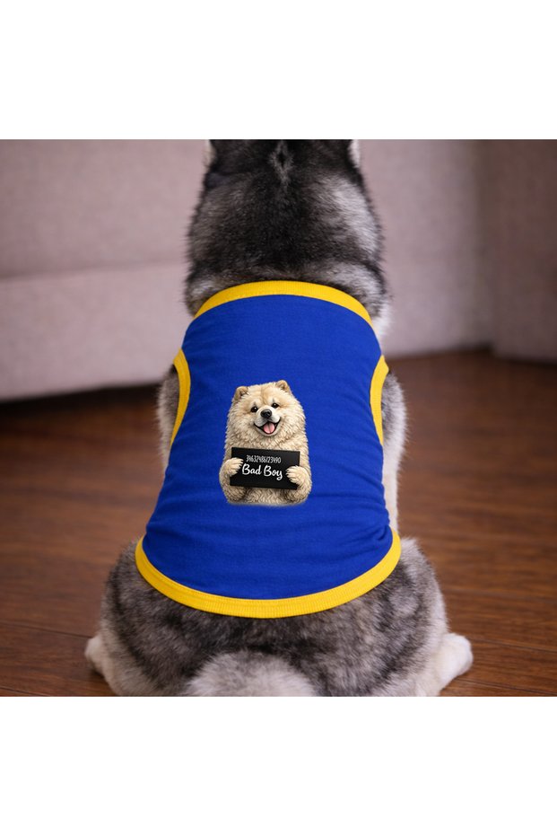 Mavi Wanted Chow Chow Dog Tshirt Dog Outfit (100% Cotton Combed Cotton) Small and Large Breeds