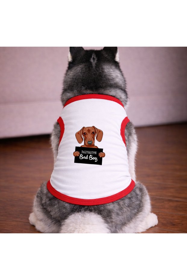 White Wanted Brown Dog Tshirt Dog Clothing (100% Cotton Combed Cotton) Small and Large Breeds