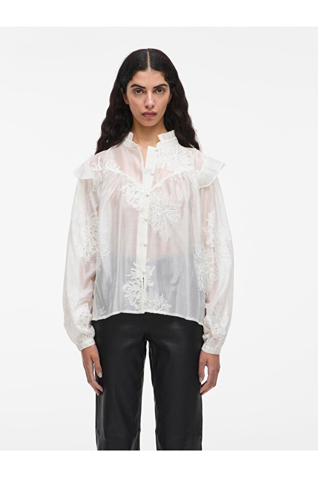 Langarmhemd Rüschenkragen - 1