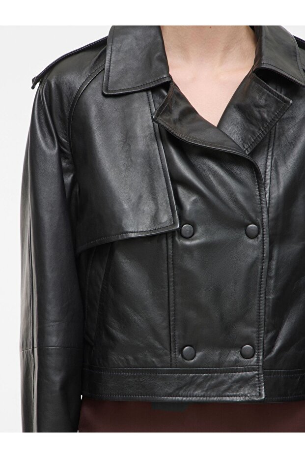 Lederjacke Zweireihige - 6