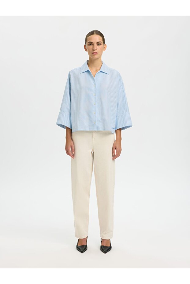 Hemd mit 3/4 Ärmeln Oversized - 4