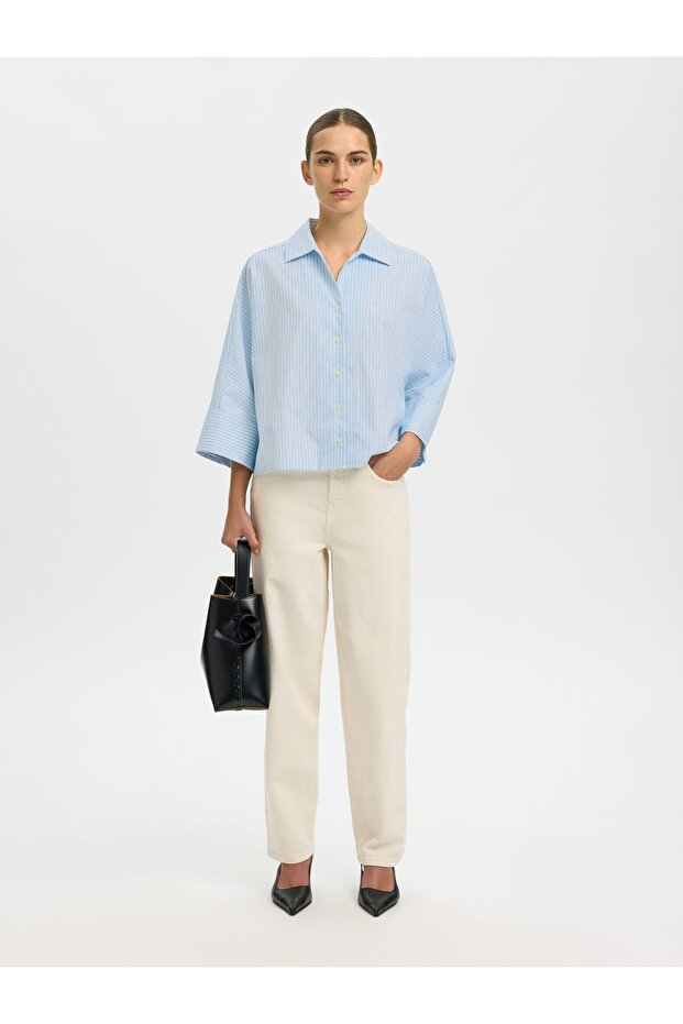 Hemd mit 3/4 Ärmeln Oversized - 6