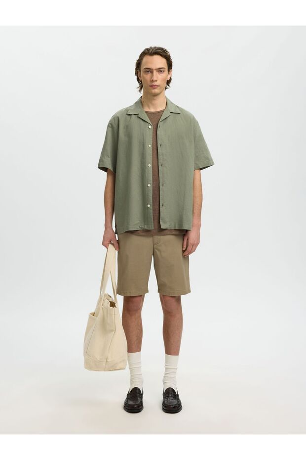 Kurzarmhemd Leinenmix - 4
