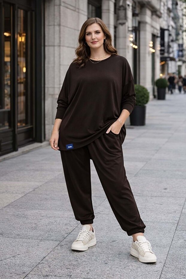 Urban Retro Oversized Shalwar Suit – Black - Brown - Standard