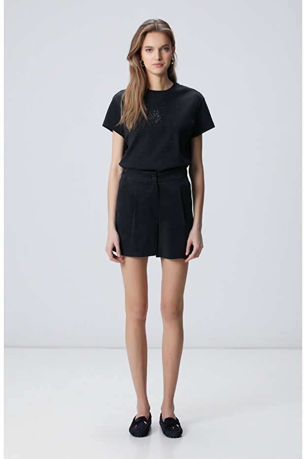 Siyah Baskılı T-shirt - 3