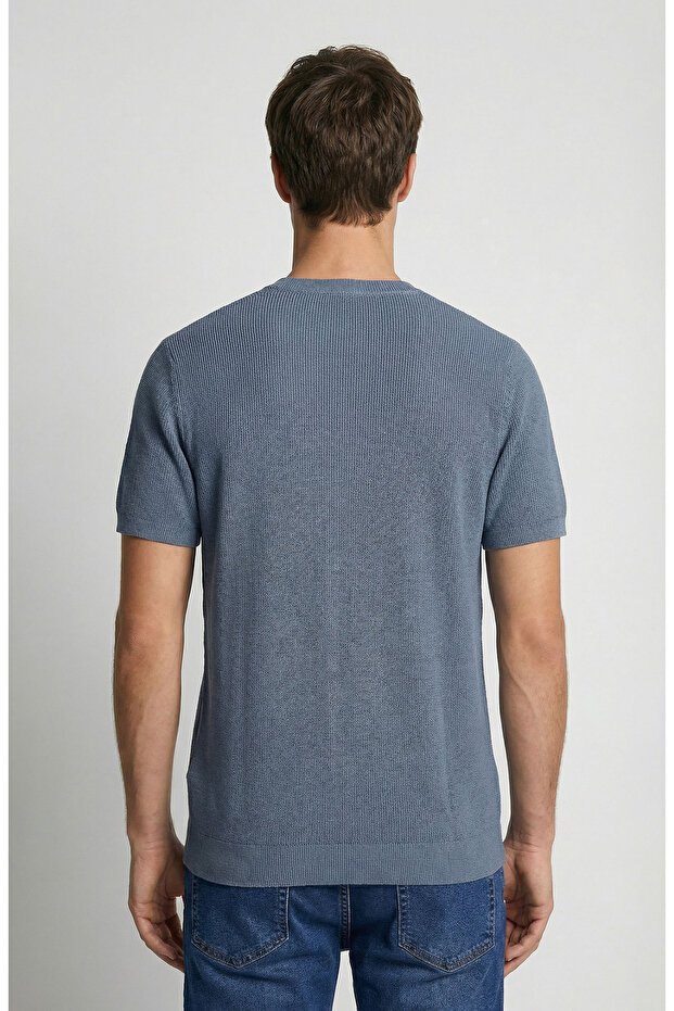 Mavi Pamuk Triko Kazak - 3