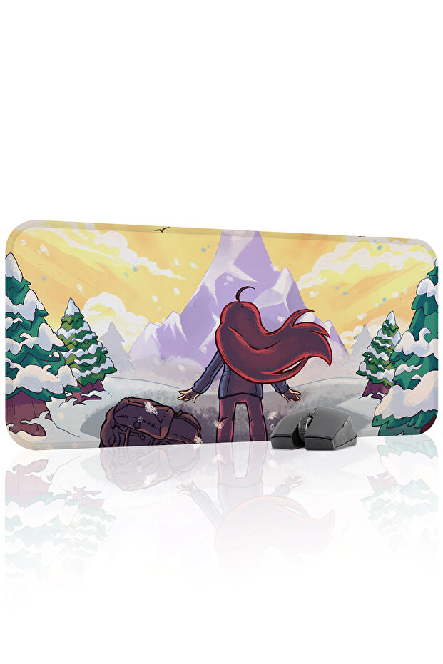 Celeste مانع للانزلاق لوحة ماوس مطاطية مخيطة للألعاب V1 - 70x30 XL لوحة ماوس للألعاب