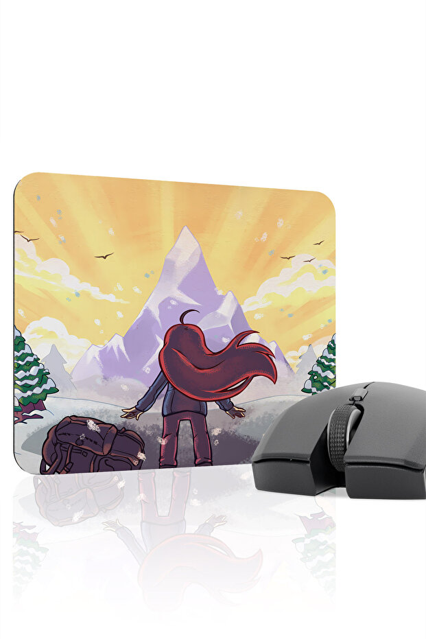 Celeste مانع للانزلاق لوحة ماوس مطاطية مخيطة V1 - 22X18 لوحة ماوس للألعاب