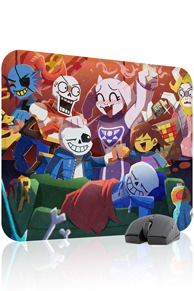 Undertale مانع للانزلاق لوحة ماوس مطاطية مخيطة V2 - 48X40 XL لوحة ماوس للألعاب