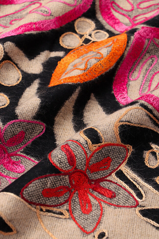 شال شتوي منقوش باللون الأسود من ماريمو - 3