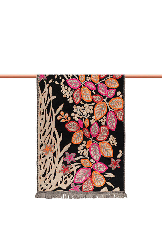 شال شتوي منقوش باللون الأسود من ماريمو - 2