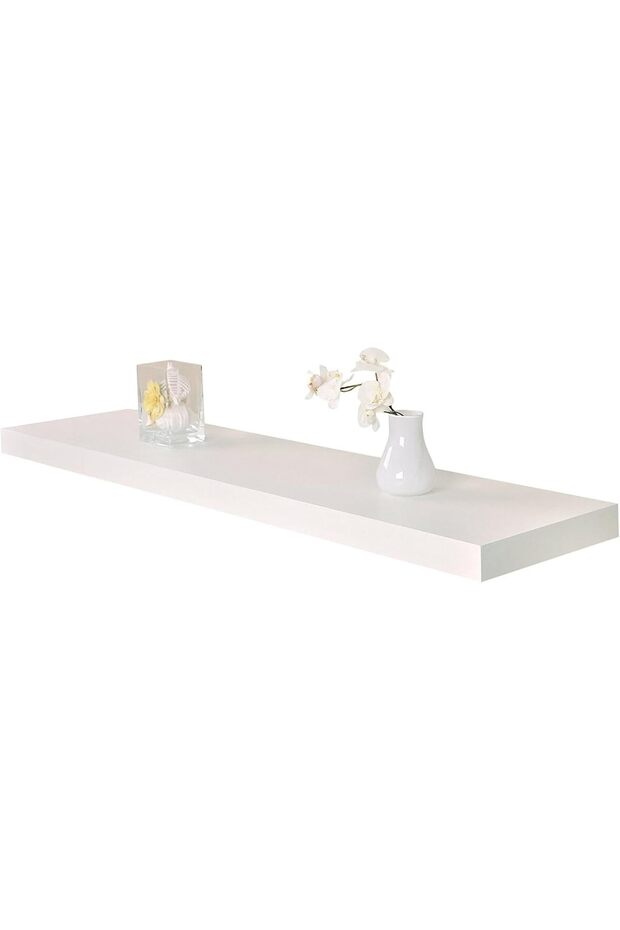 Wall Shelf, Floating Rectangular, 40cm (WHITE)