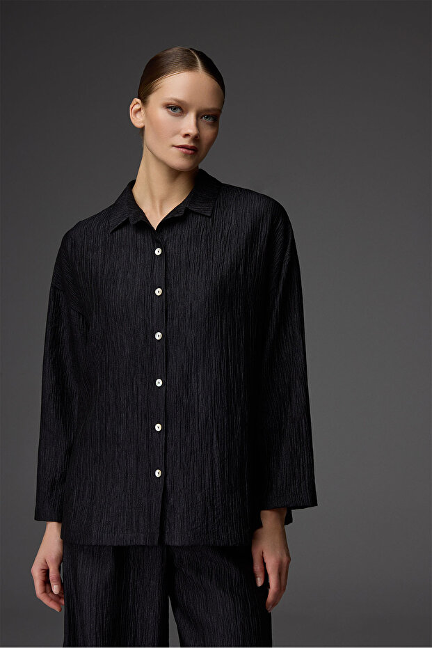 Shirt Collar Pajama Set Bm-1827