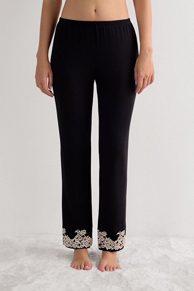 Pretty Flowers Ruffled Modal Long Pants