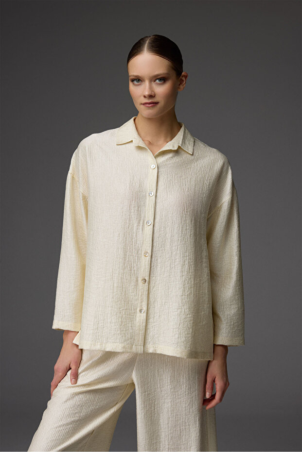 Shirt Collar Pajama Set Bm-1827