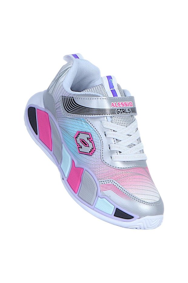 02 Silver Girls' Sports Shoes