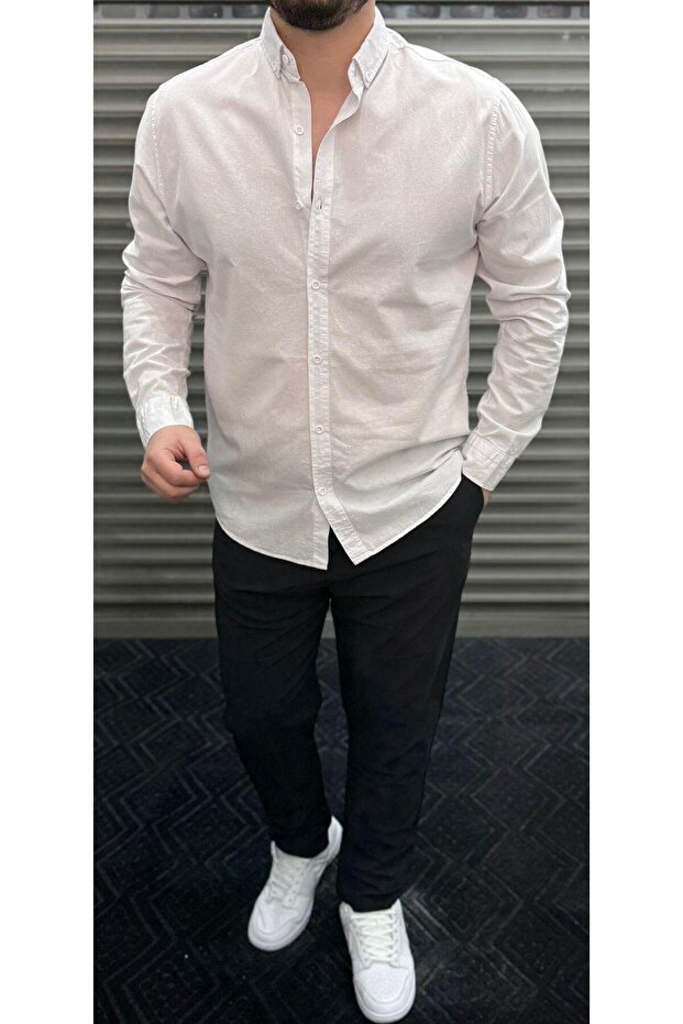 BEYAZ KLASİK DÜZ GÖMLEK - 1