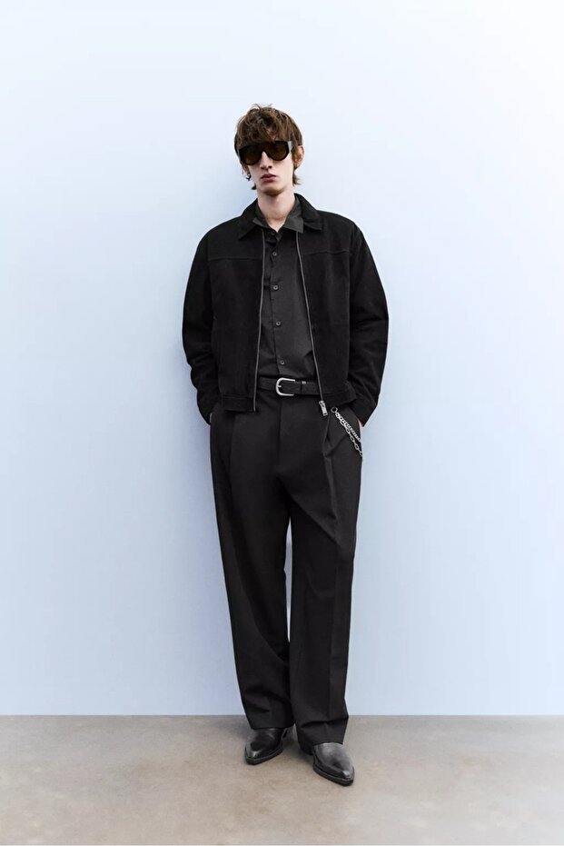 ALLBUCKS PULL&BEAR %100 جلد سويدي جلد سترة ABPNB3743