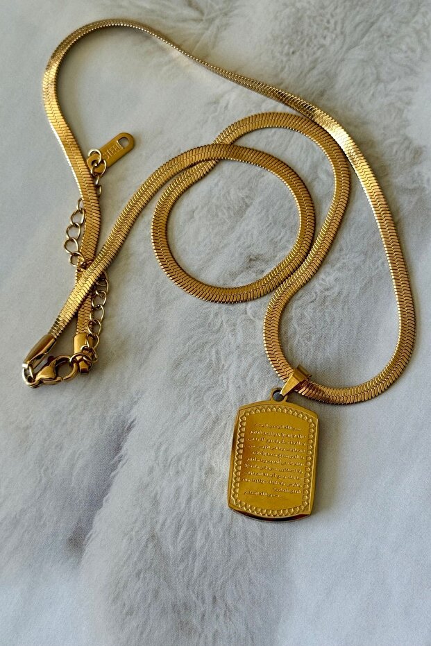 Steel Italian Chain Prayer Necklace
