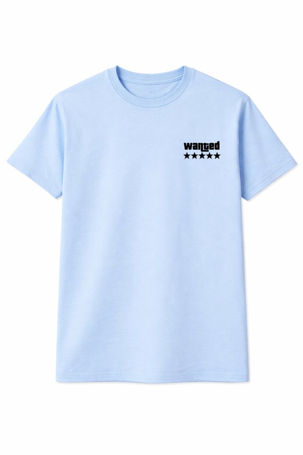 Unisex Wanted Printed Oversized T-Shirt 100% Cotton Crew Neck Casual Streetwear T-Shirt