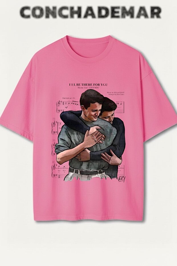 Joey and Chandler Printed Premium Oversized Cotton Lu T-Shirt