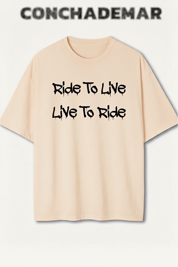 Ride to Live Printed Premium Oversized Cotton Lu T-Shirt
