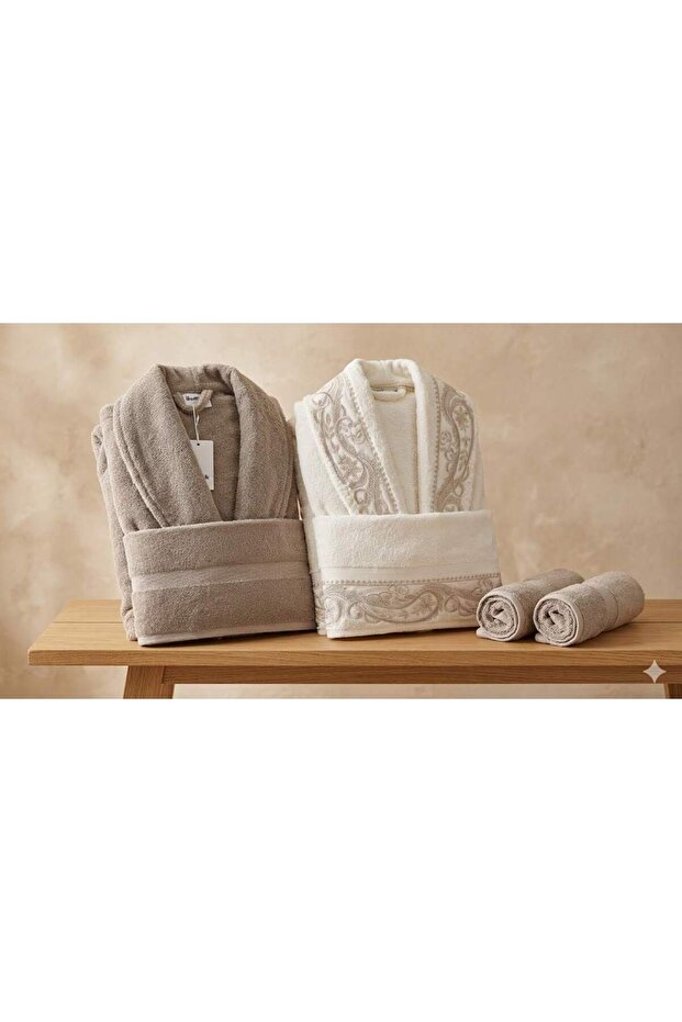 Paısley Beige-Cream Beige Family Set