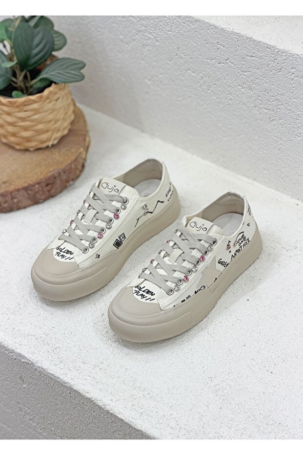 26Y312-1 Printed Canvas Sneakers Women's Sneakers