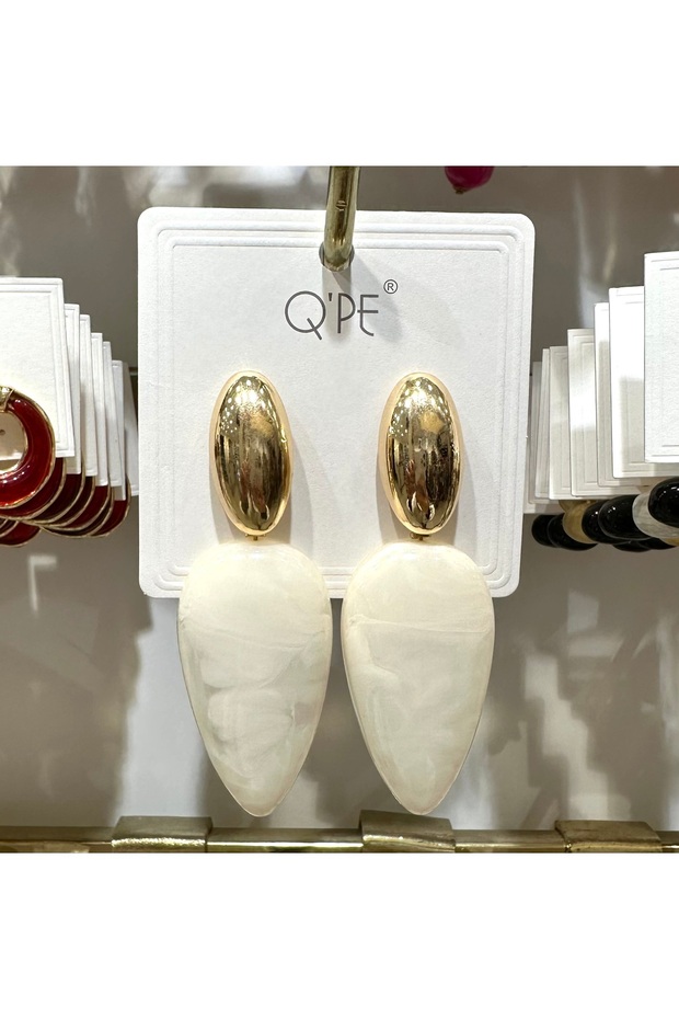 Qpe Damla Zra Model Stainless Steel Earrings