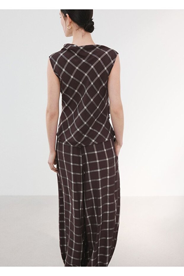 Drape yaka dar kesim bluz - 4