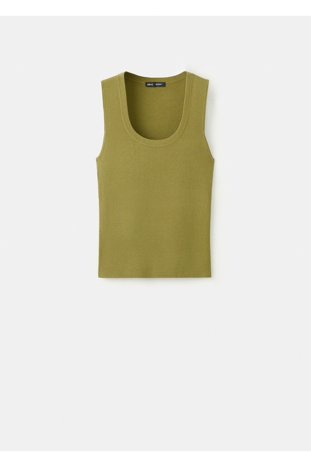 Pamuklu keten triko bluz - 3