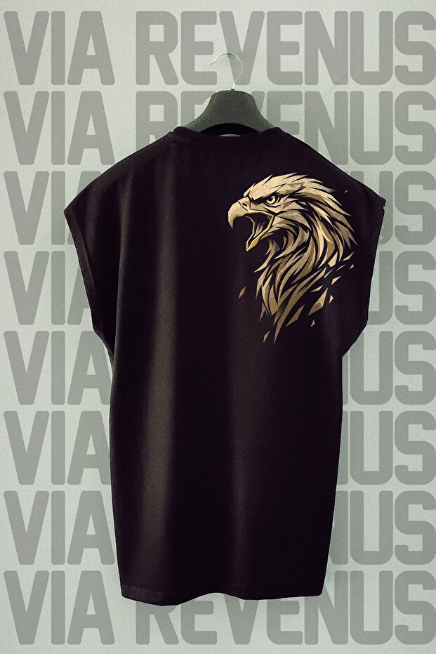 Kartal Sırt Printed Zero Sleeve 100% Cotton Sports Tshirt