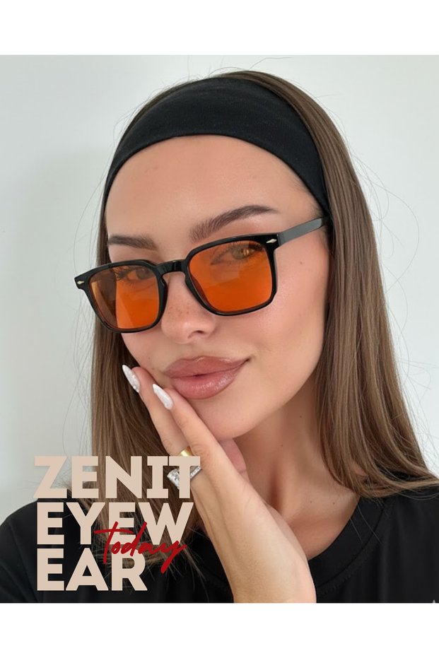 Aviron Unisex Square Orange Color Blue Light Protection Glasses | 53 Subordinates