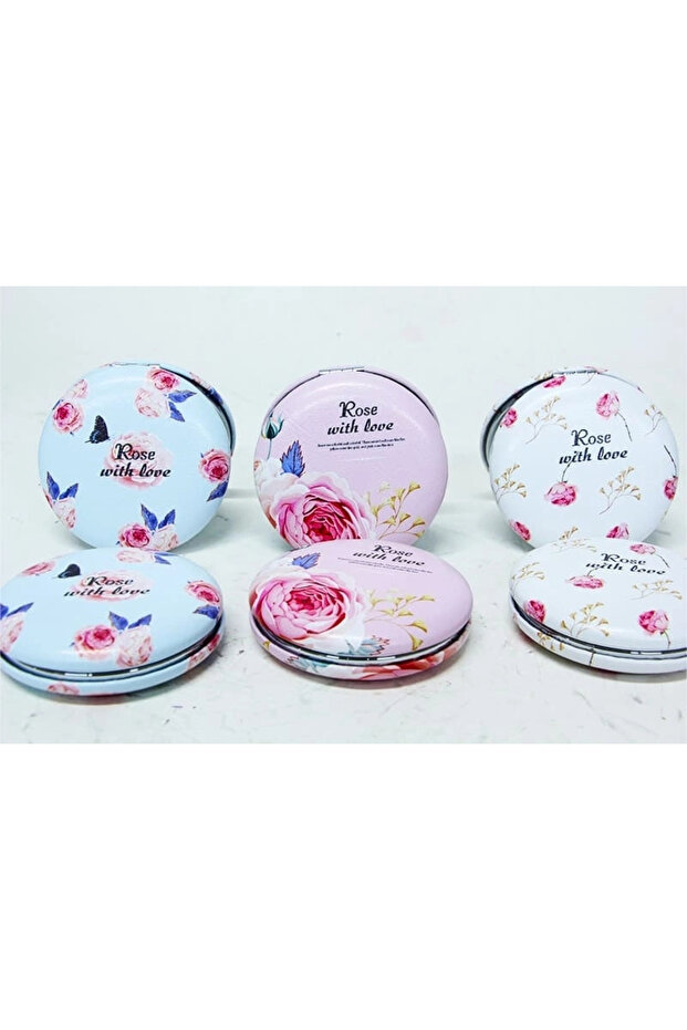 مرآة الجيب على شكل زهور سمينة مستديرة - 3