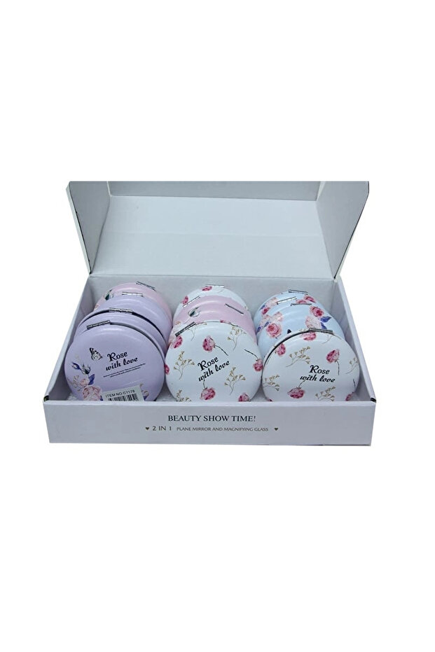 مرآة الجيب على شكل زهور سمينة مستديرة - 4