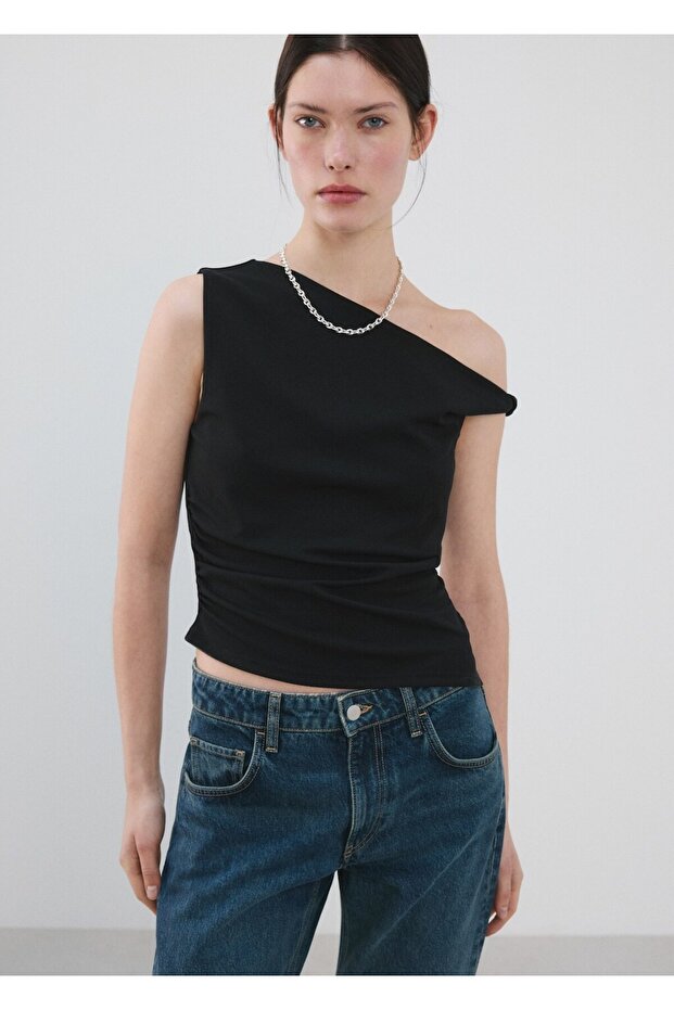 Vücuda oturan asimetrik bluz - 1