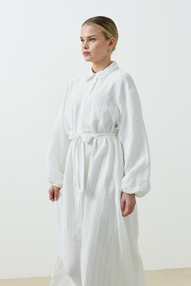 İzra Elbise Beyaz - 6