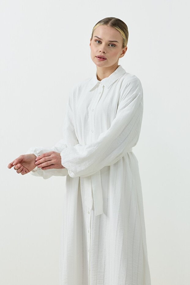 İzra Elbise Beyaz - 5