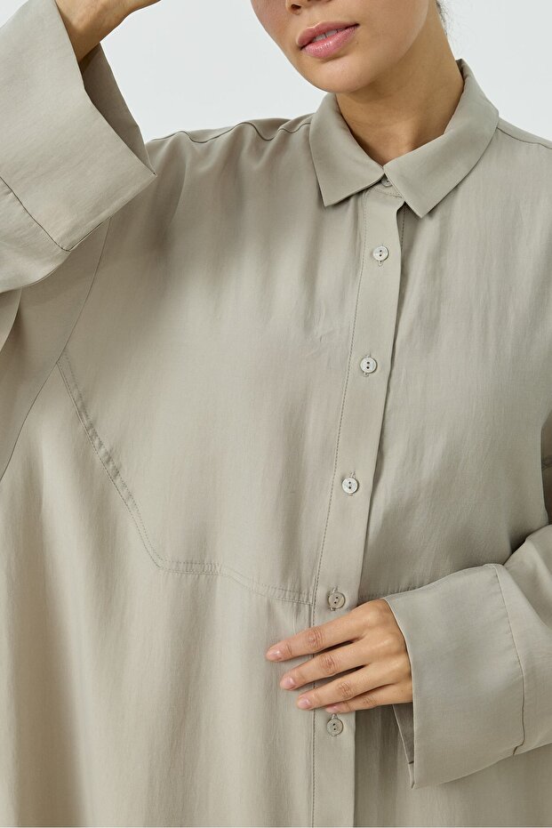 Velin Gömlek Bej - 6