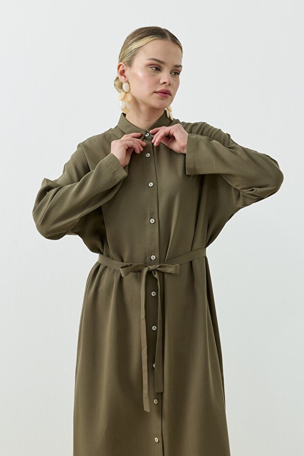 Oversize Gömlek Haki - 1