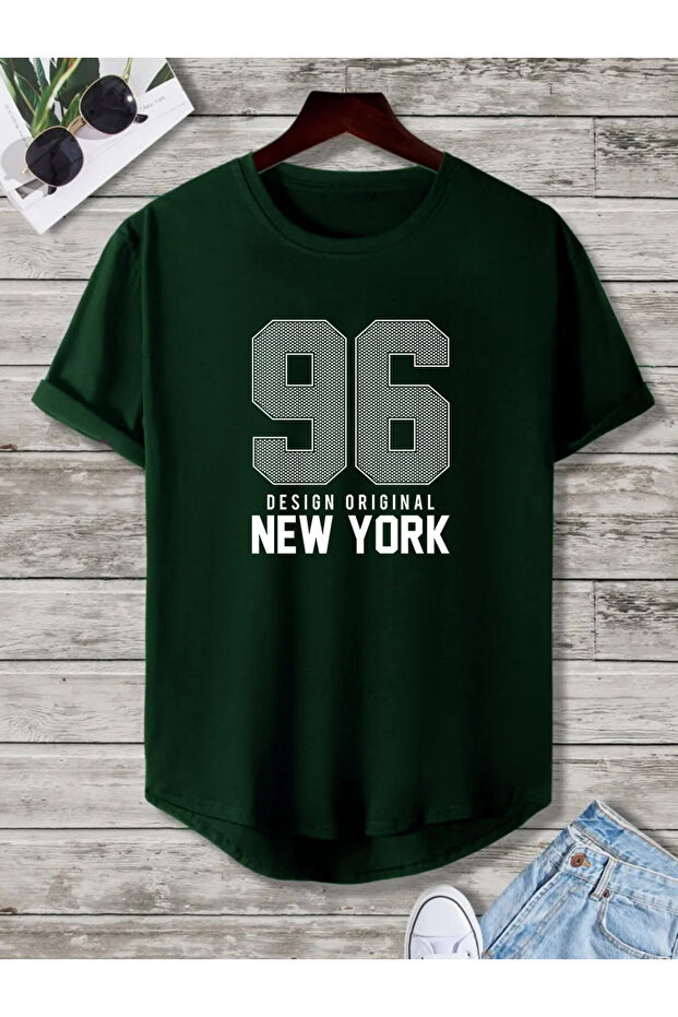 New York 96 Printed Oval Skirt Cotton Pack Summer Unisex Tshirt