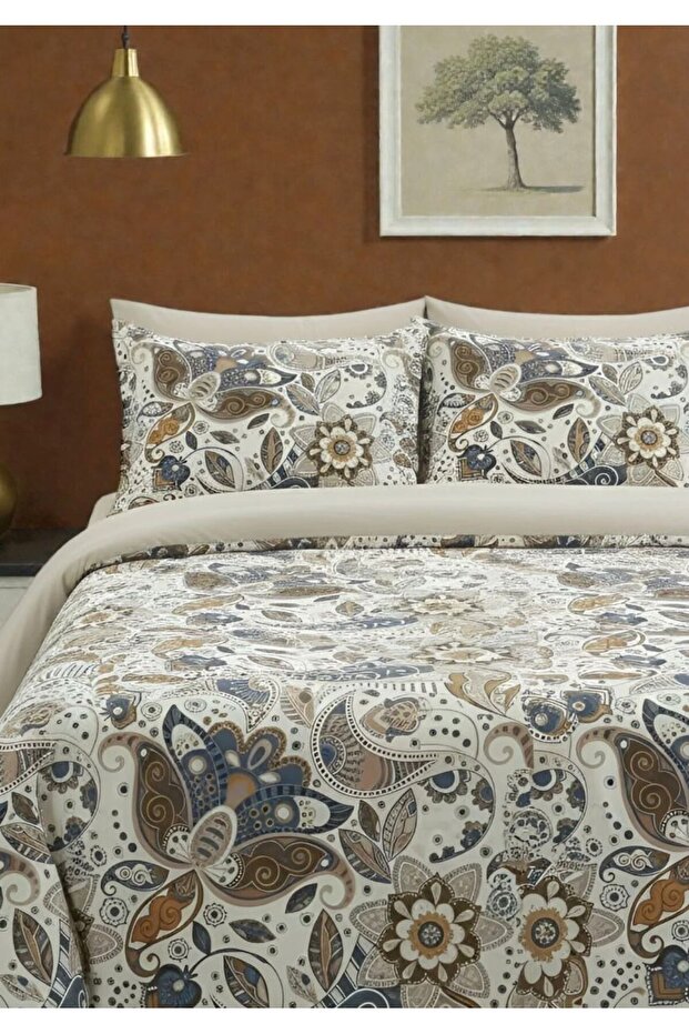 Battal Size Bed Sheet with Elastic Duvet Cover Set