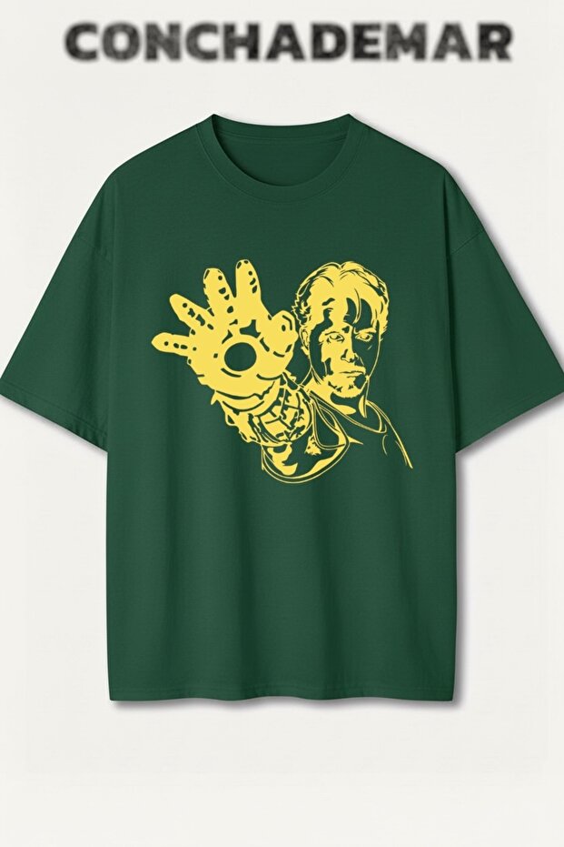 Iron Man Printed Premium Oversized Cotton Lu T-Shirt