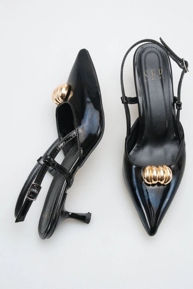 Women's high heel shoes - 5 cm Stiletto Heel pointed toe women's stiletto shoes patent leather black