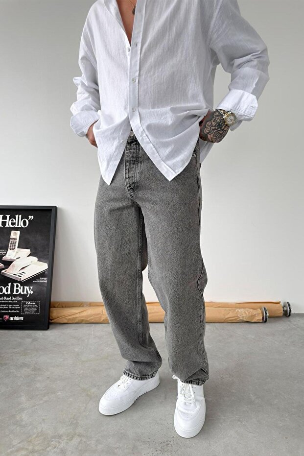 Gray Premium Basic Regular Pants - 1