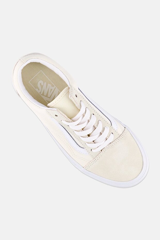 Women Old Skool Stackfo Lace Up Skateboarding Shoes, Beige - 3