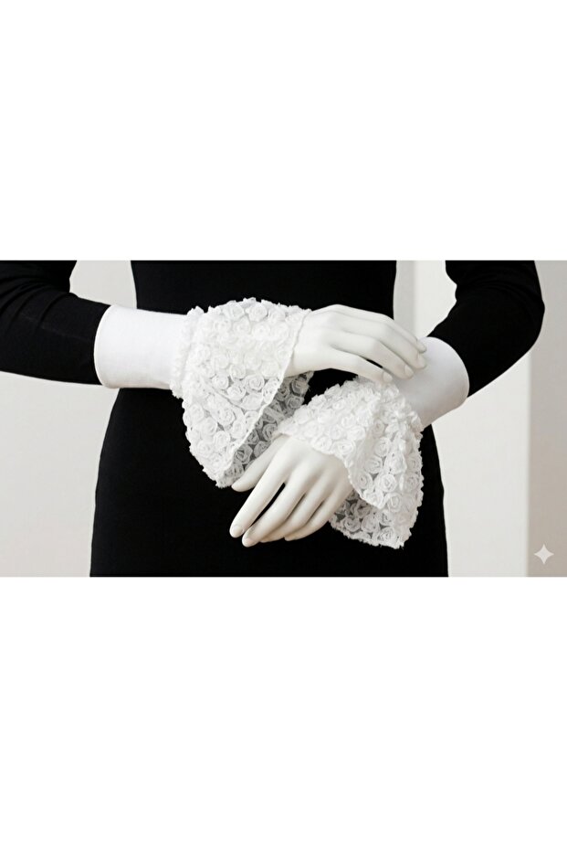 White Floral Embellished Sleevelet